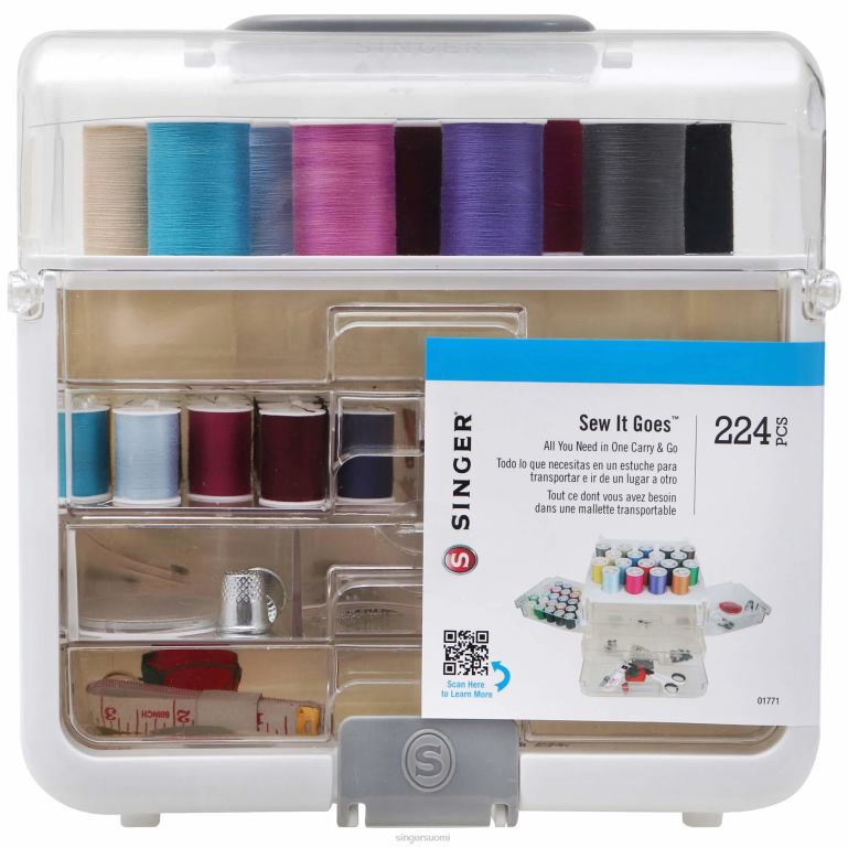 sew-it-goes 224-osainen ompelu- ja askartelupakkaus klassisilla väreillä TT64X95 SINGER Lisätarvikkeet